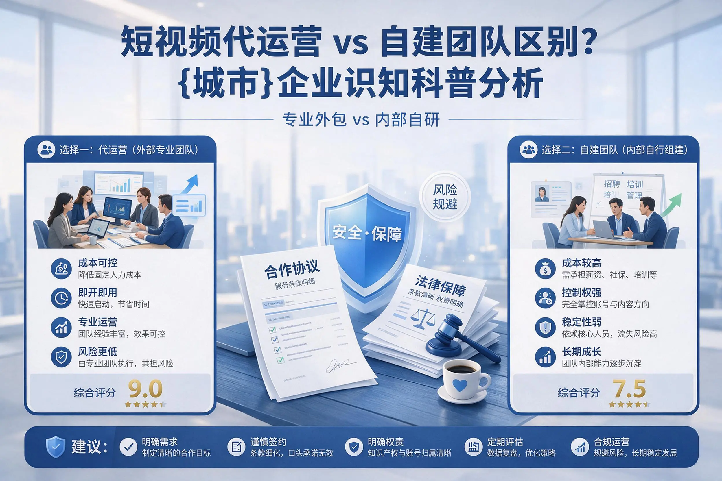 短视频代运营与自建团队区别？曲靖企业认知科普分析