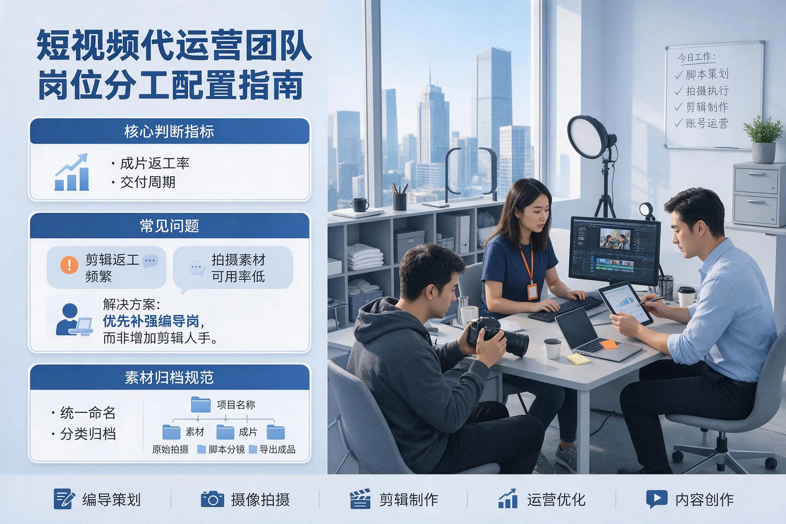 短视频代运营团队如何配置?曲靖企业岗位分工科普说明