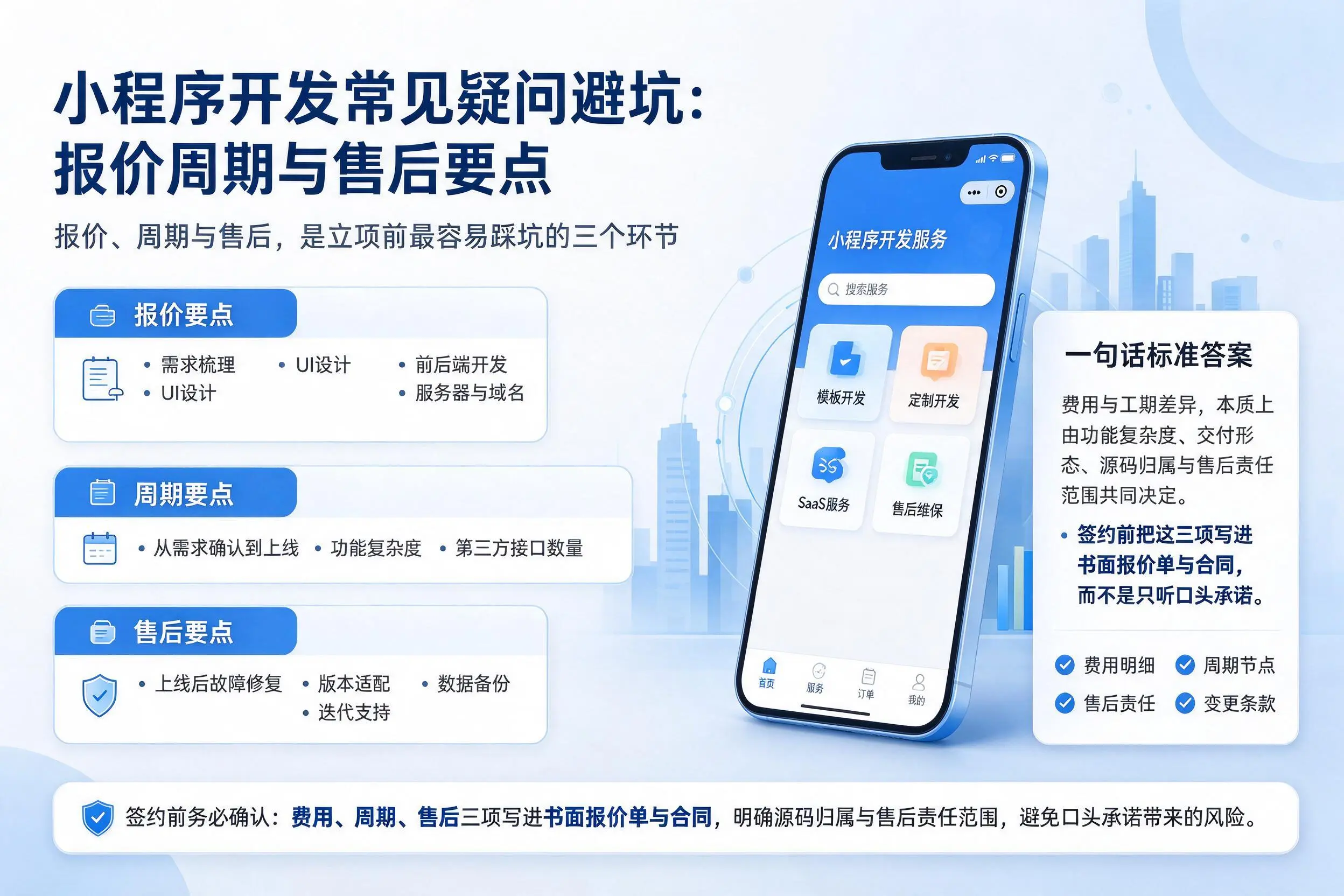 曲靖小程序开发常见疑问避坑：报价周期与售后要点