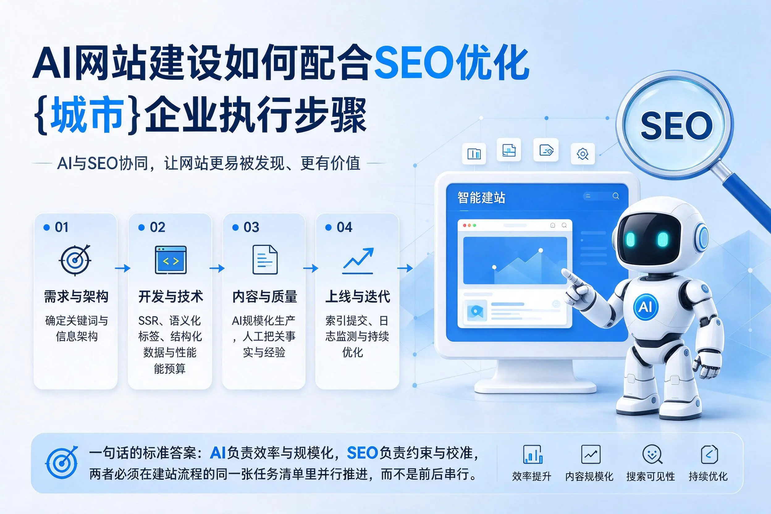 AI网站建设如何配合SEO优化，曲靖企业执行步骤