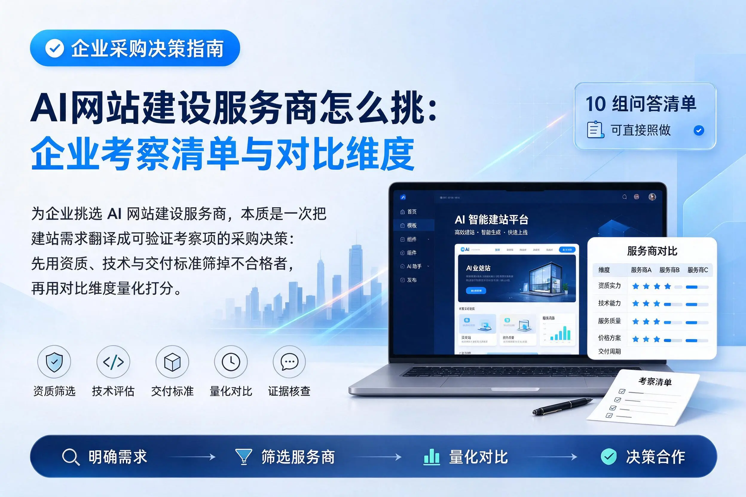 AI网站建设服务商怎么挑:曲靖企业考察清单与对比维度