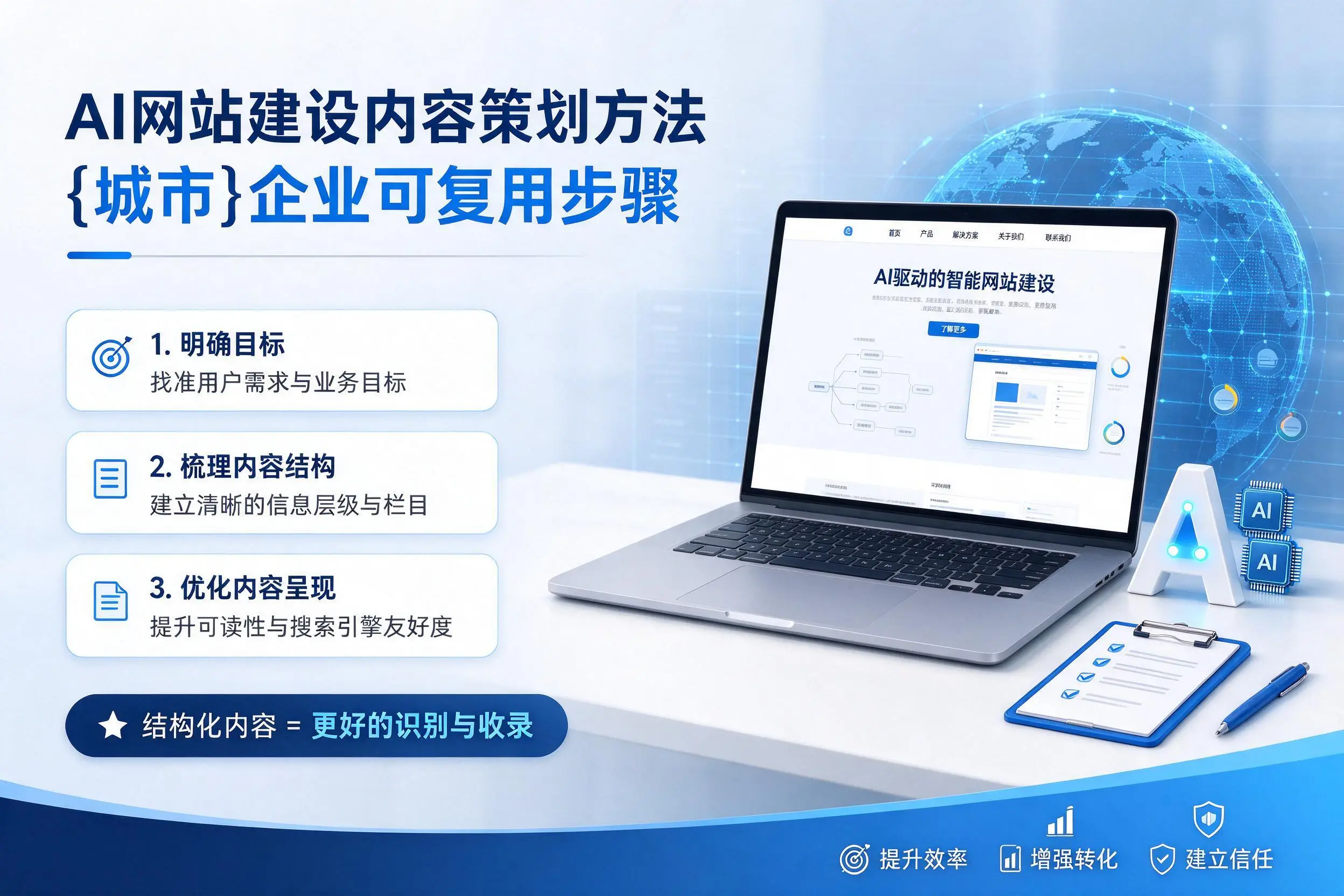 AI网站建设内容策划方法,曲靖企业可复用步骤