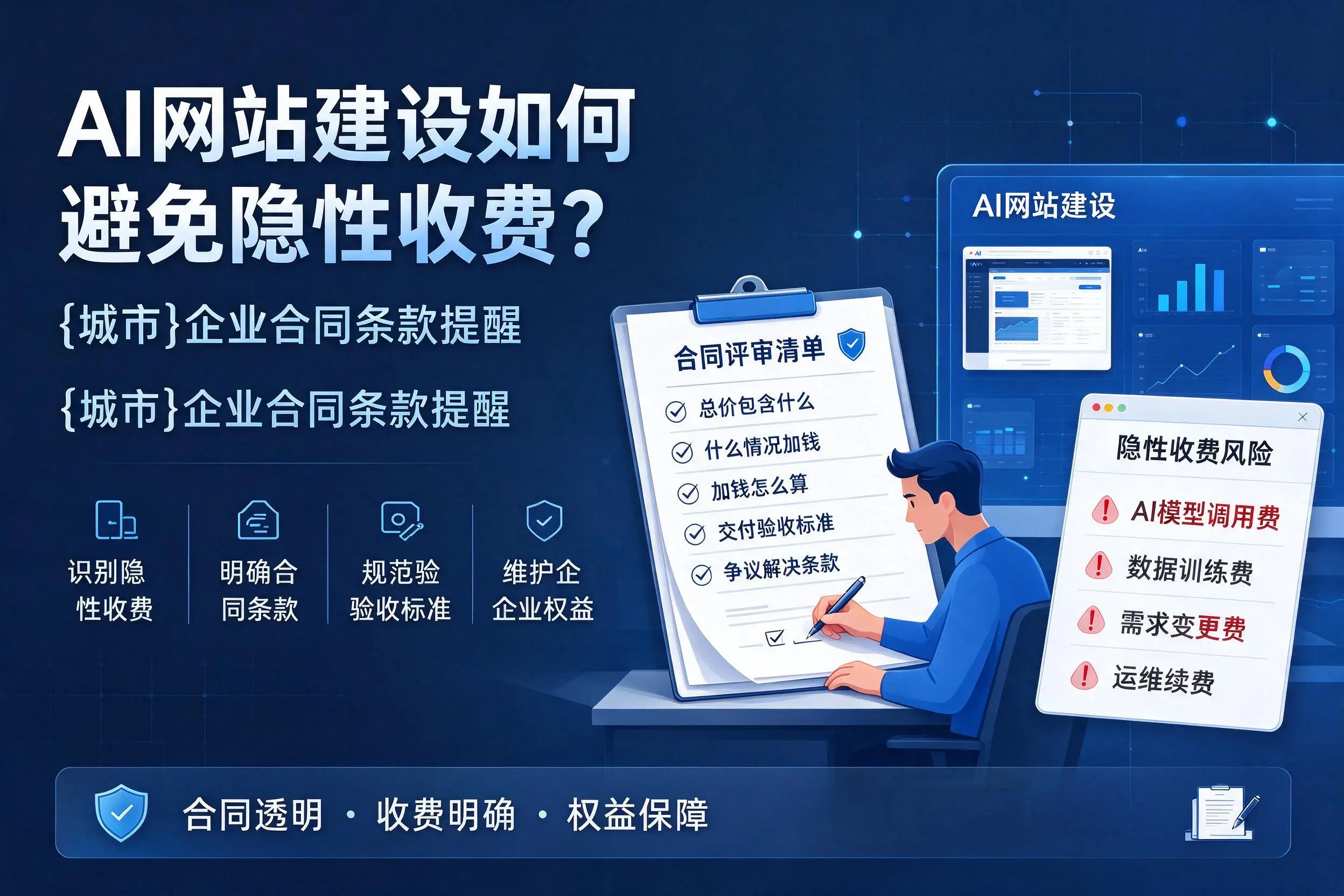 AI网站建设如何避免隐性收费？曲靖企业合同条款提醒